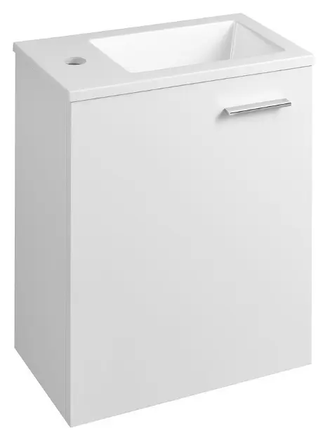 Aqualine Zoja - Kast met wastafel, 40x50x22 cm, 1 deur, scharnieren L/R, wit 51049A-01