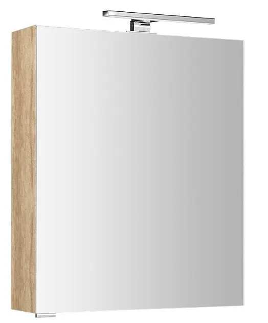 Sapho Mirró - Ogledalo s LED rasvjetom, 60 x 70 x 16 cm, lijevo, Alabama hrast MC060-0022