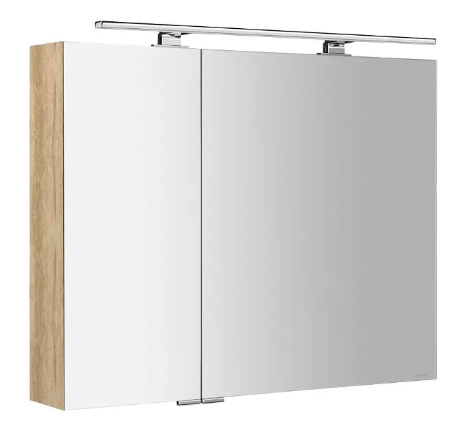 Levně Sapho Mirró - Zrcadlová skříňka s LED osvětlením 90x70x16 cm, 2x dvířka, dub alabama MC090-0022