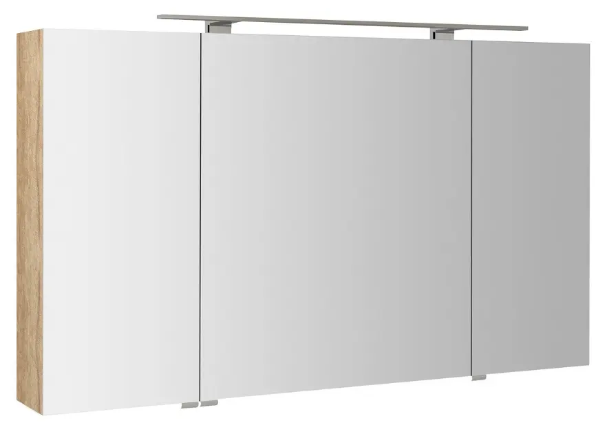 Levně Sapho Mirró - Zrcadlová skříňka s LED osvětlením 120x70x16 cm, 3x dvířka, dub alabama MC121-0022