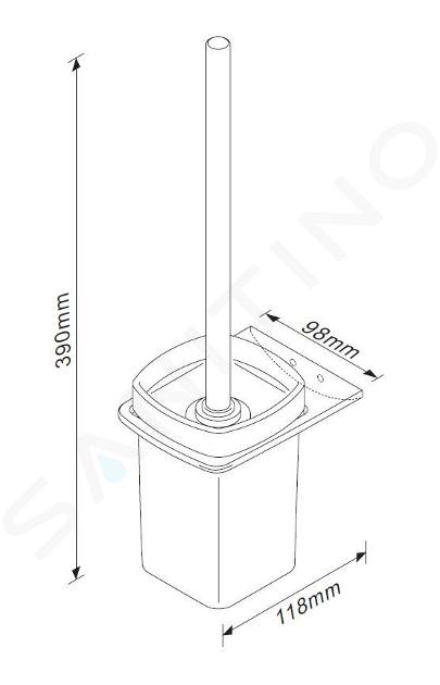 kielle Vega - Escobilla de WC de pared, con soporte, cristal/negro mate  40518004