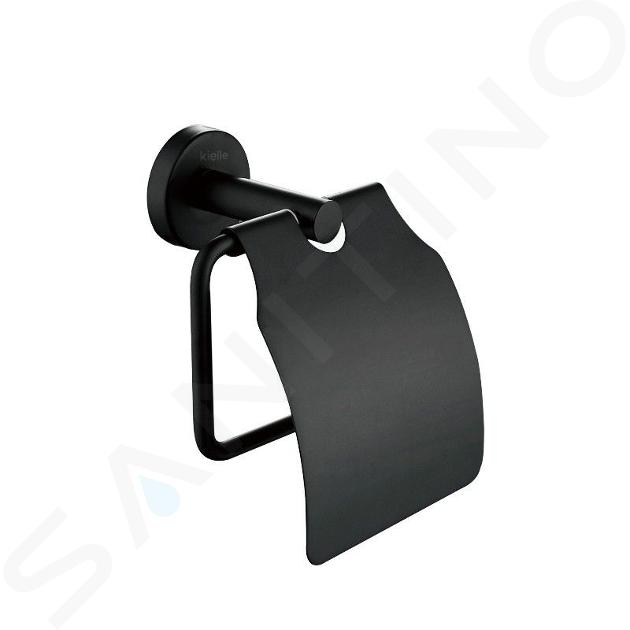 kielle Oudee - Toilet roll holder with cover, matte black 40402004