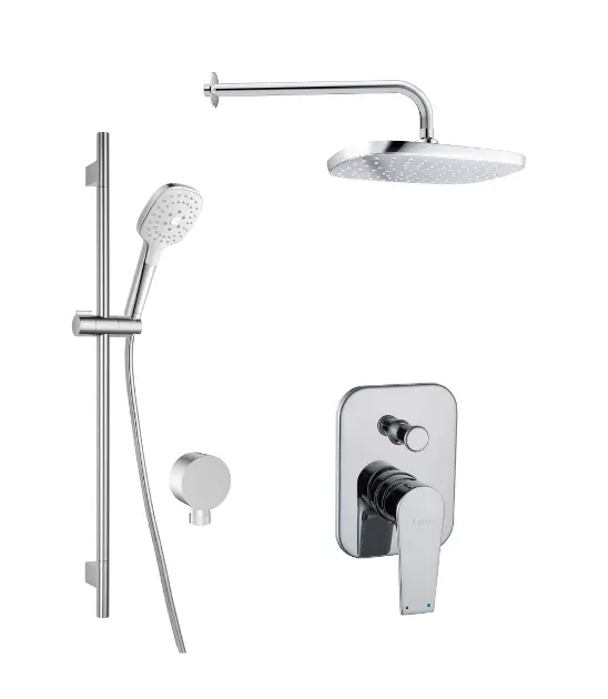 kielle Harmonia - Set doccia con miscelatore ad incasso a 2 utenze, con accessori e corpo incasso, cromo 20623SP10