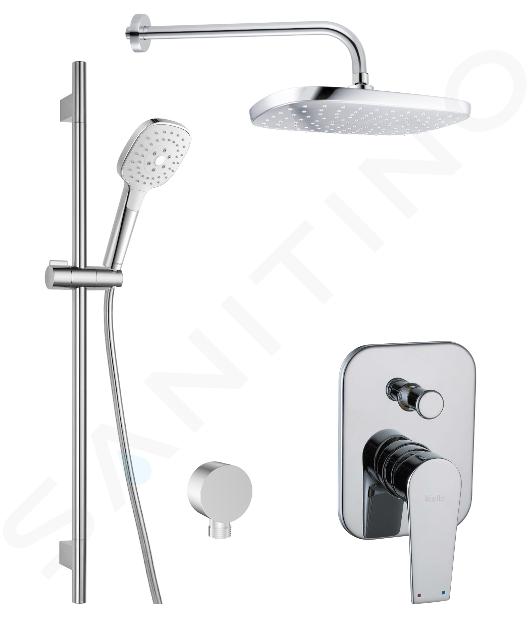 kielle Harmonia - Set doccia con miscelatore ad incasso a 2 utenze, con accessori e corpo incasso, cromo 20623SP10