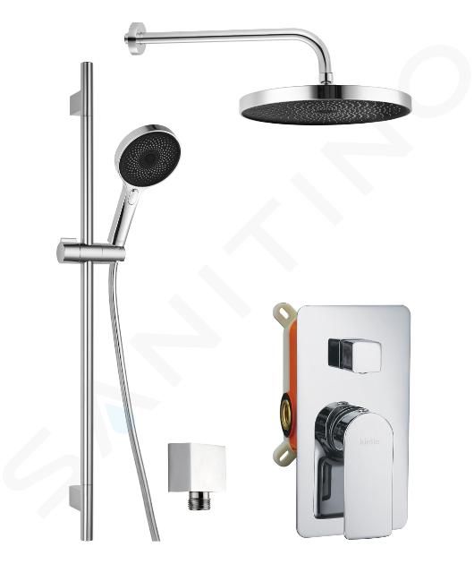 kielle Vega - Set doccia con miscelatore ad incasso a 2 utenze, con accessori e corpo incasso, cromo 20618SP20