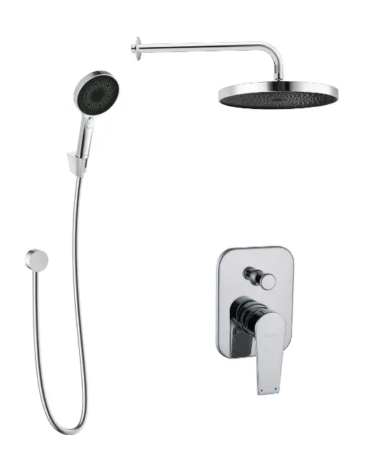 kielle Harmonia - Set doccia con miscelatore ad incasso a 2 utenze, con accessori e corpo incasso, cromo 20623SP40