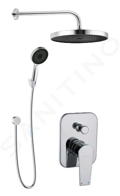 kielle Harmonia - Shower set with concealed mixer tap, for 2 devices, with fittings and concealed body, chrome 20623SP40