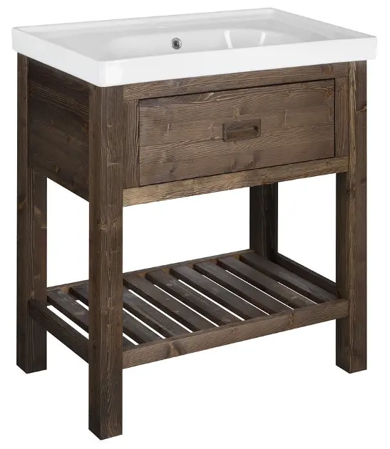 Sapho Brand - Ormarić za umivaonik 89x80x45 cm, 1 ladica, bejcana smreka BA088S