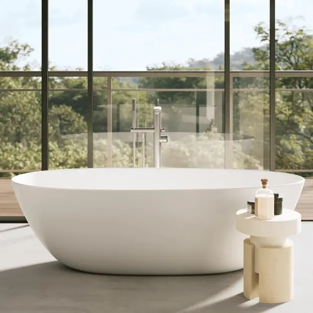 Villeroy & Boch Antao - Volně stojící vana 170x75 cm, SilentFlow, alpská bílá UBQ170TAO7TV-01 ...