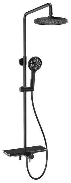 Aqualine Arona - Душ комплект с смесител, 3 струи, матово черно SL210B