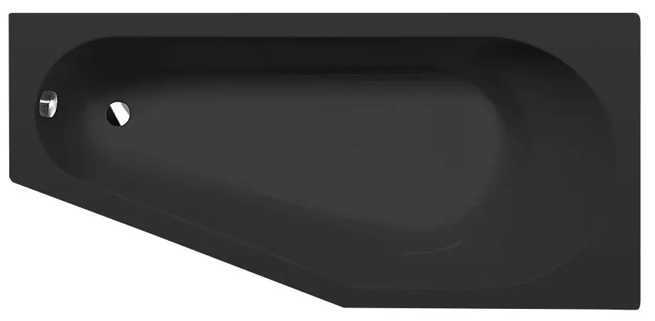 Polysan Tigra - Bañera asimétrica R 170x80 cm, negro mate 90611.21