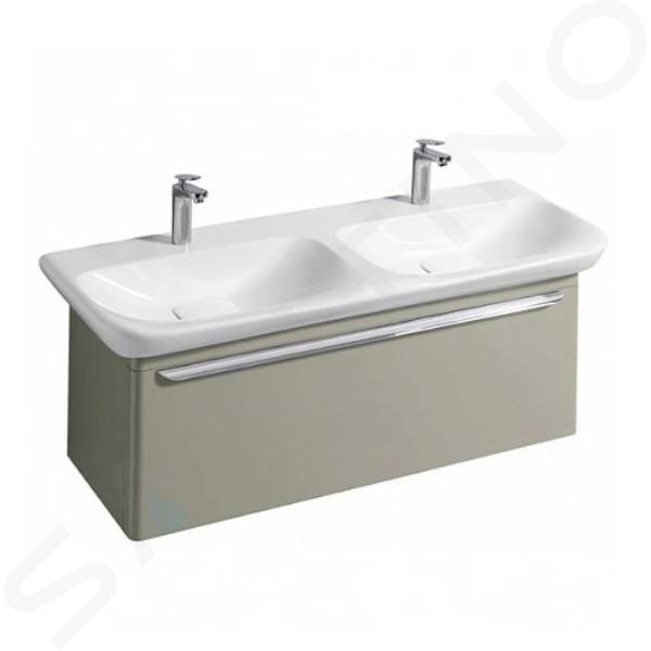 Keramag myDay - Mueble de lavabo, 1160x410x430 mm, 1 cajón con iluminación LED, gris-beige mate 824132000