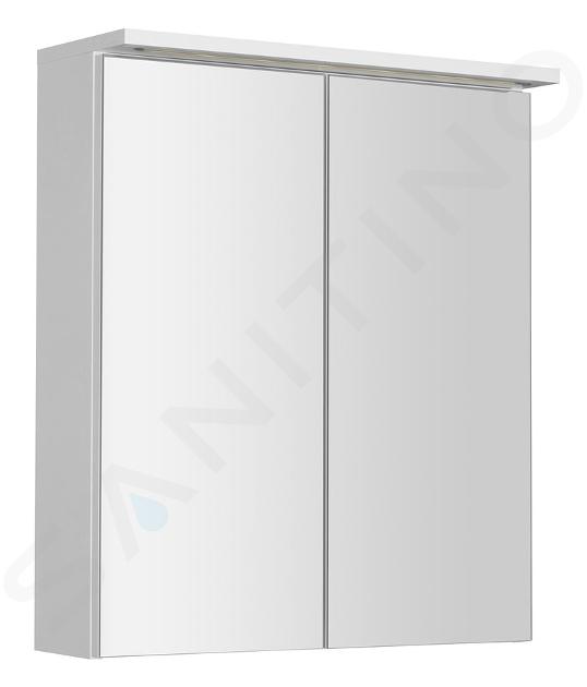 Aqualine Accessoires - Armoire de toilette avec éclairage LED, 60x70x22 cm, blanc WGL60S