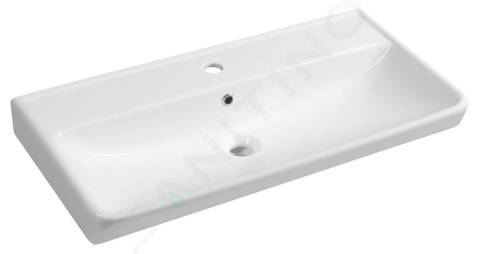 Bruckner Neon - Lavabo 80x42 mm, con troppopieno e foro per miscelatore, bianco 201.133.0