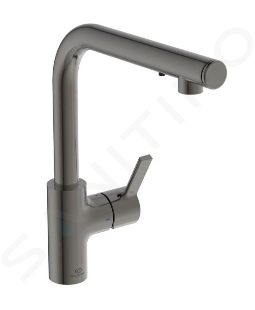 Ideal Standard Gusto - Grifo de fregadero con dispensador de jabón, gris magnético A7817A5