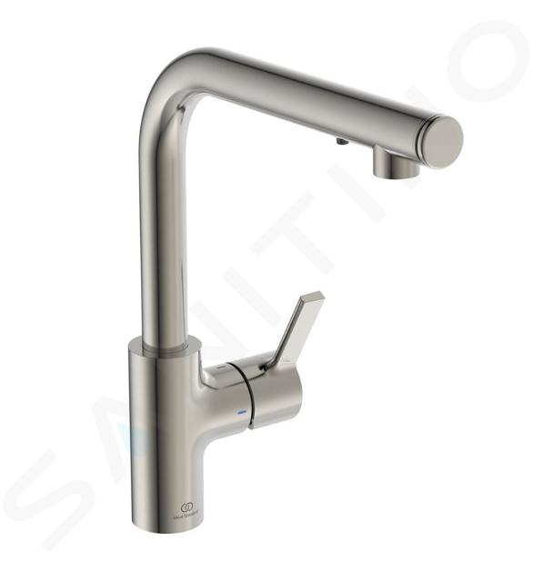 Ideal Standard Gusto - Grifo de fregadero con dispensador de jabón, acero A7817GN