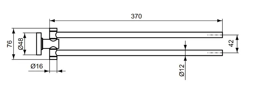 Ideal Standard IOM - Suport pentru prosoape, pivotant, lungime 37