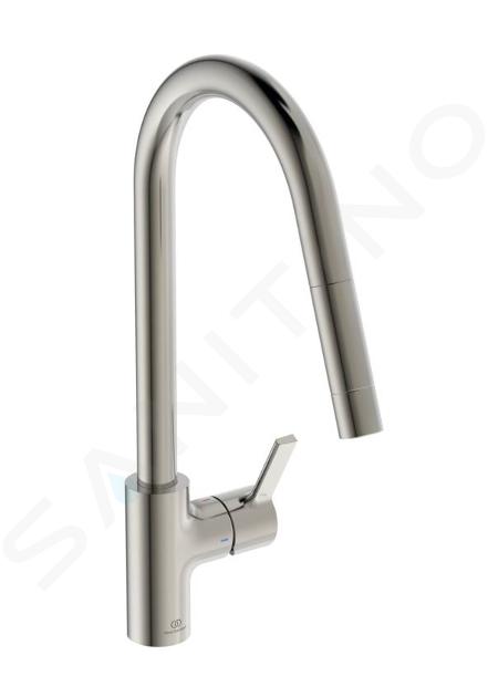 Ideal Standard Gusto - Grifo de fregadero con caño extraíble, acero BD414GN