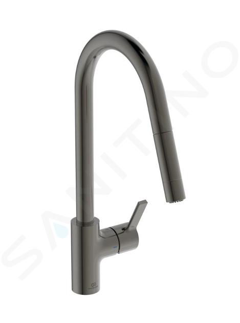 Ideal Standard Gusto - Grifo de fregadero con ducha extraíble, Gris magnético BD416A5