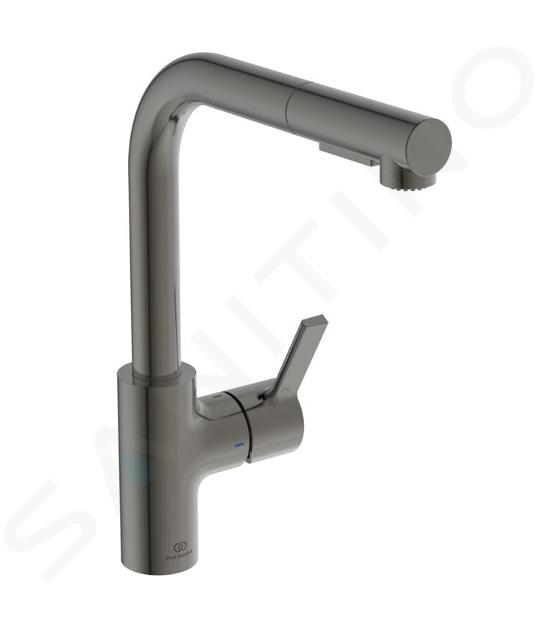 Ideal Standard Gusto - Mitigeur d'évier avec douchette extractible, gris magnétique BD420A5