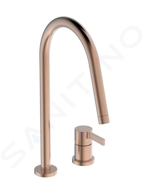 Ideal Standard Gusto - Grifo para fregadero, instalación de 2 orificios, Sunset Rose BD422J4