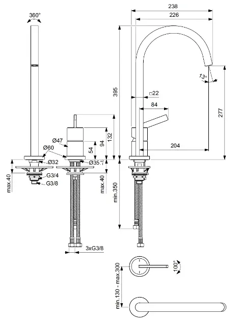 Mezclador De Fregadero De Cocina, Mezclador De Grifo De Cocina | Sanitarios Faao