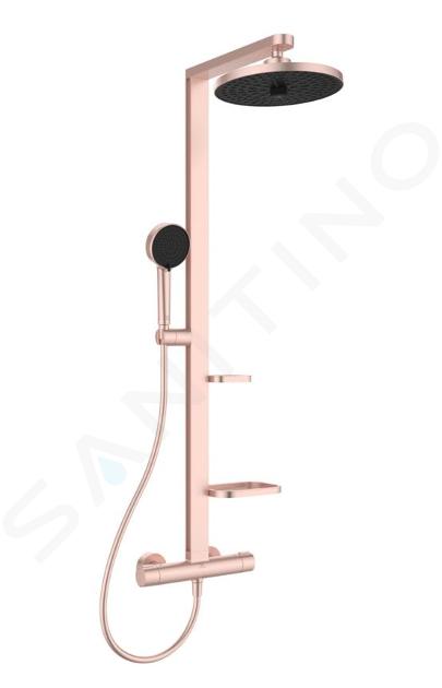 Ideal Standard ALU+ - Zestaw prysznicowy z termostatem, średnica 26 cm, 2 dysze, kolor różowy BD583RO