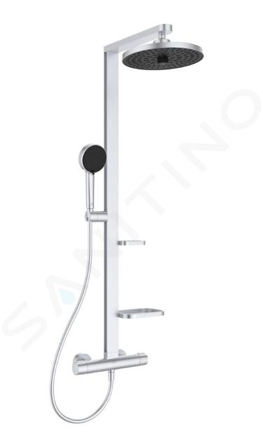 Ideal Standard ALU+ - Zestaw prysznicowy z termostatem, średnica 26 cm, 2 dysze, kolor srebrny BD583SI