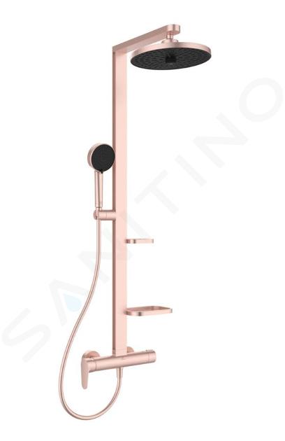 Ideal Standard ALU+ - Sprchový set s batériou, priemer 26 cm, 2 prúdy, rosé BD584RO