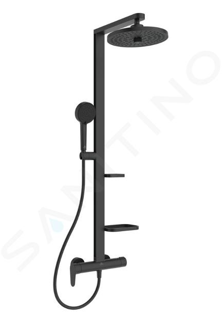 Ideal Standard ALU+ - Set doccia con miscelatore, diametro 26 cm, 2 getti, nero seta BD584XG