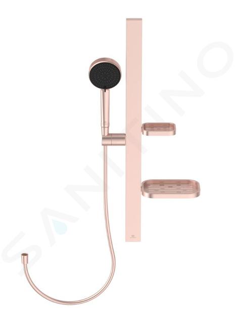 Ideal Standard ALU+ - Set doccetta, asta e flessibile, 2 getti, rosé BD586RO