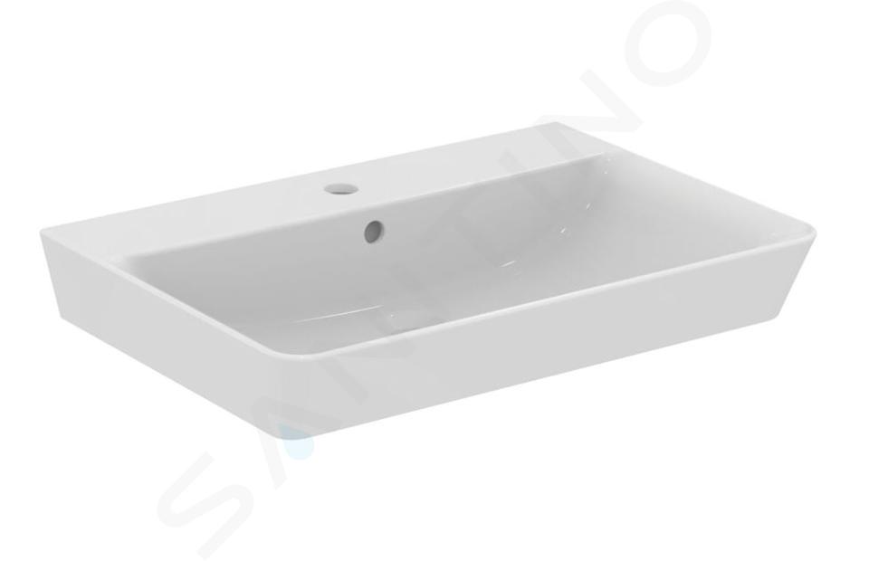 Ideal Standard Connect Air - Waschtisch 65x46 cm, mit Überlauf, Hahnloch, Ideal Plus, weiß E0741MA