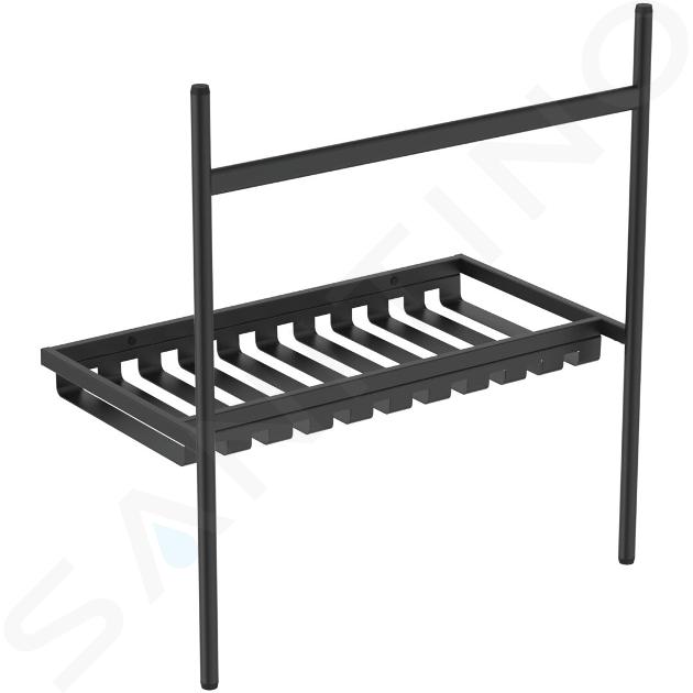 Ideal Standard Conca - Metalen voetstuk voor wastafel 80 cm, zijde zwart E2654XG