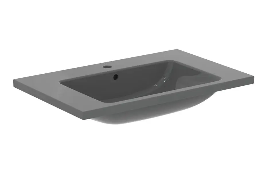 Ideal Standard i.Life B - Möbelwaschbecken 81x51 cm, mit Überlauf, Hahnloch, grau glänzend T460458