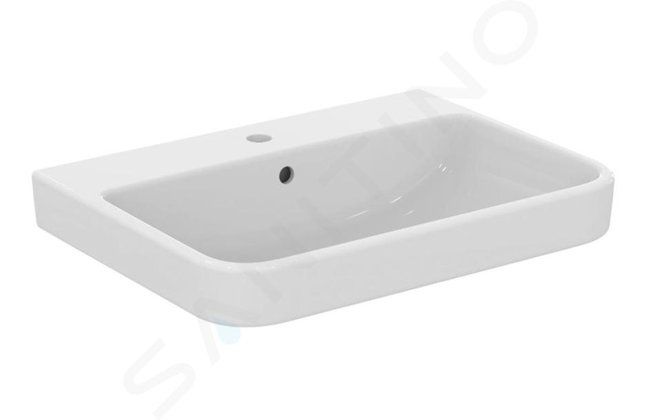 Ideal Standard i.Life B - Lavabo 65x48 cm, con rebosadero, con agujero para grifo, SmartGuard, blanco T4606HY