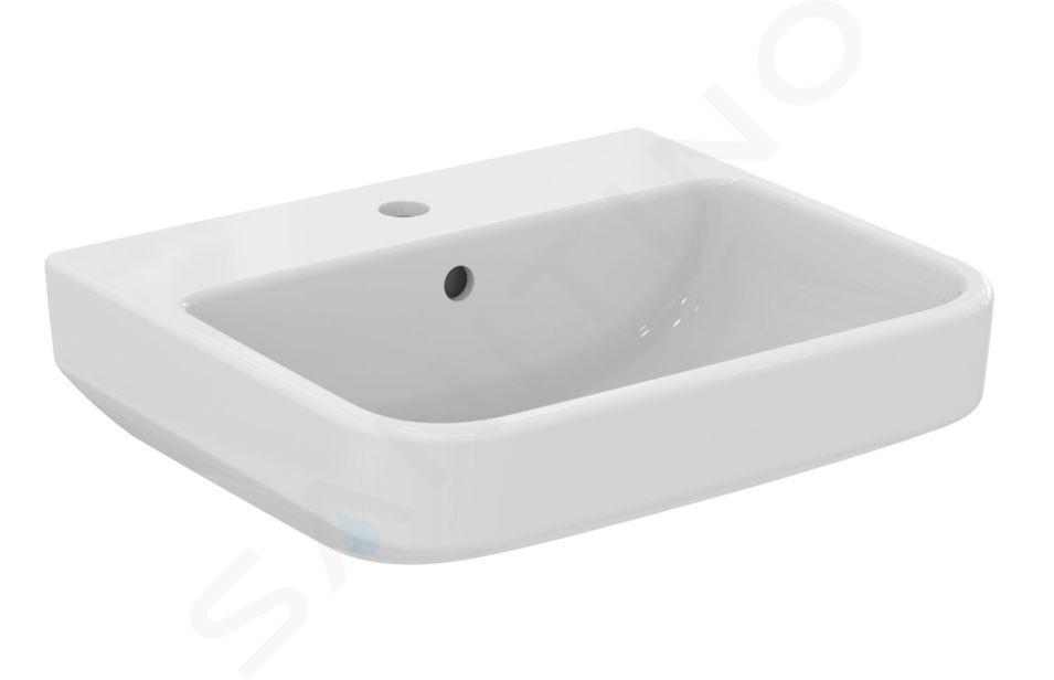 Ideal Standard i.Life B - Lavabo 50x40 cm, con rebosadero, con agujero para grifo, SmartGuard, blanco T4609HY