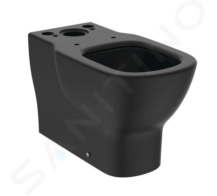 Ideal Standard Tesi - Staande toiletpot, bodem/achter afvoer, AquaBlade, zijde zwart T5560V3