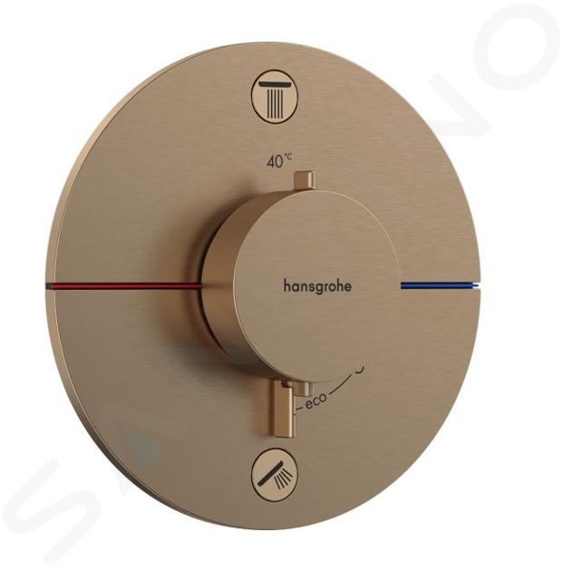 Hansgrohe ShowerSelect Comfort - Mitigeur thermostatique encastré, 2 sorties, bronze brossé 15554140