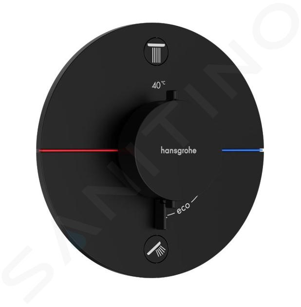 Hansgrohe ShowerSelect Comfort - Termostatická batéria pod omietku, na 2 spotrebiče, matná čierna 15554670