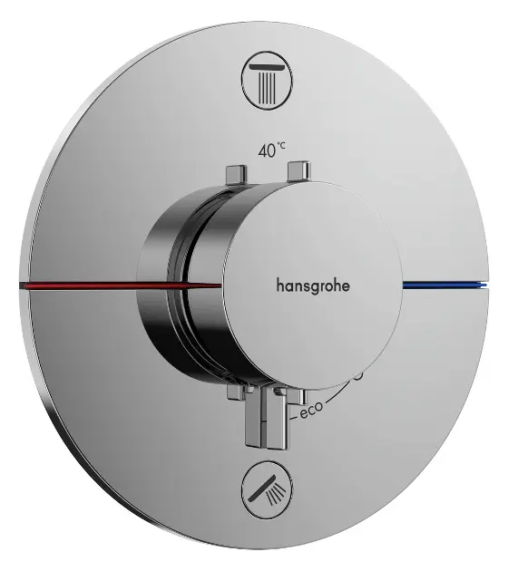 Hansgrohe ShowerSelect Comfort - Grifo empotrado termostático para 2 dispositivos, cromo 15556000