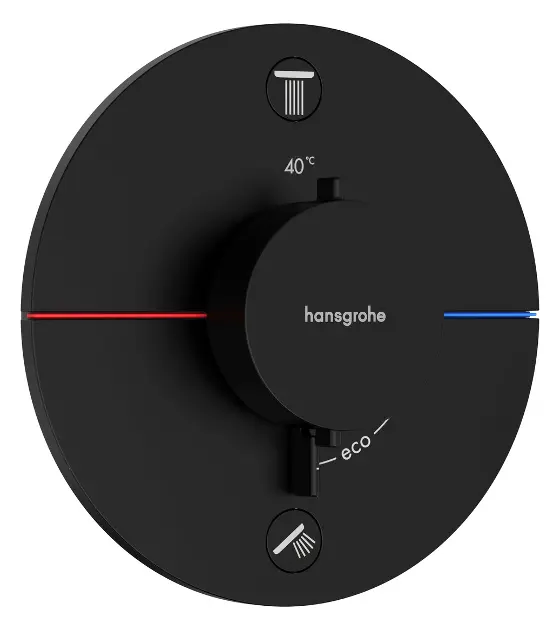 Hansgrohe ShowerSelect Comfort - Ugrađeni termostatski miješalj, za 2 uređaja, mat crna 15556670