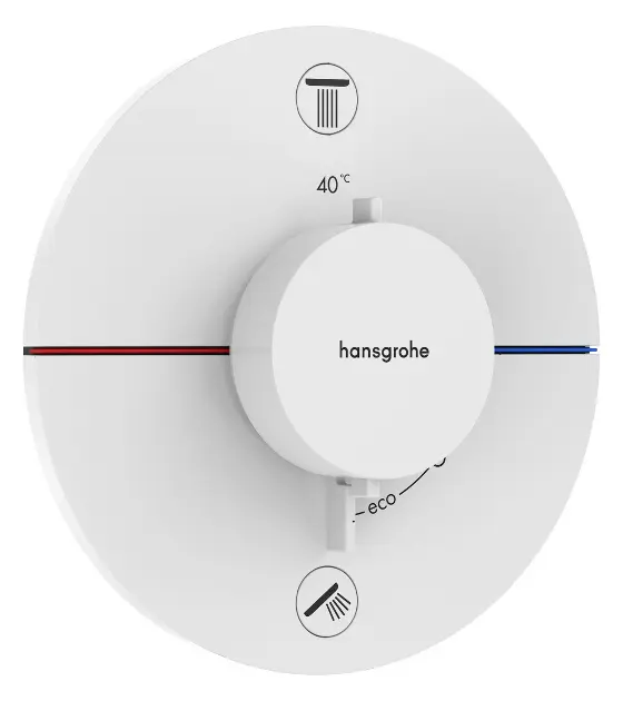 Hansgrohe ShowerSelect Comfort - Ugrađeni termostatski miješalj, za 2 uređaja, mat bijela 15556700