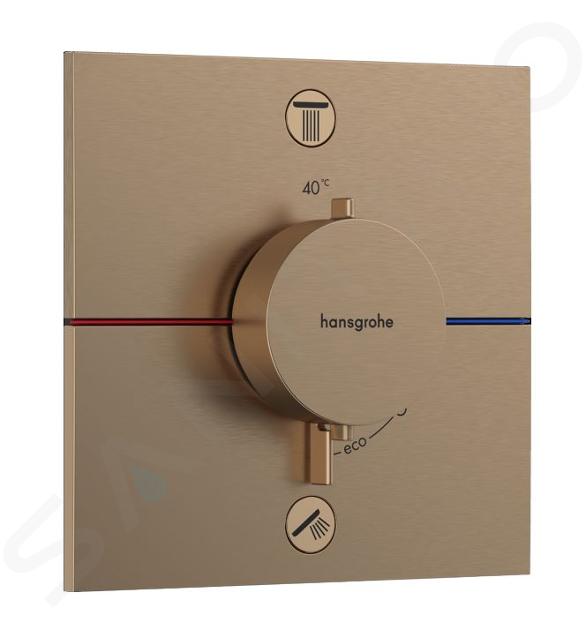 Hansgrohe ShowerSelect Comfort - Mitigeur thermostatique encastré, 2 sorties, bronze brossé 15572140