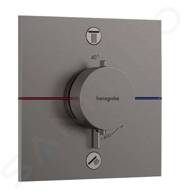 Hansgrohe ShowerSelect Comfort - Termostatická batéria pod omietku, na 2 spotrebiče, kefovaný čierny chróm 15572340