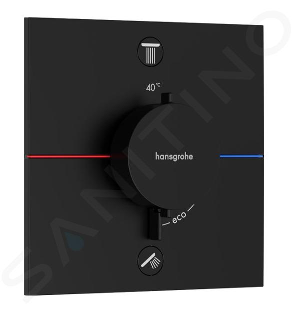 Hansgrohe ShowerSelect Comfort - Mitigeur thermostatique encastré, 2 sorties, noir mat 15572670