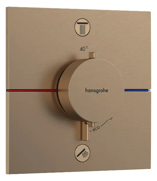 Hansgrohe ShowerSelect Comfort E - Ugrađeni termostatski miješalj, za 2 uređaja, brušena bronca 15578140
