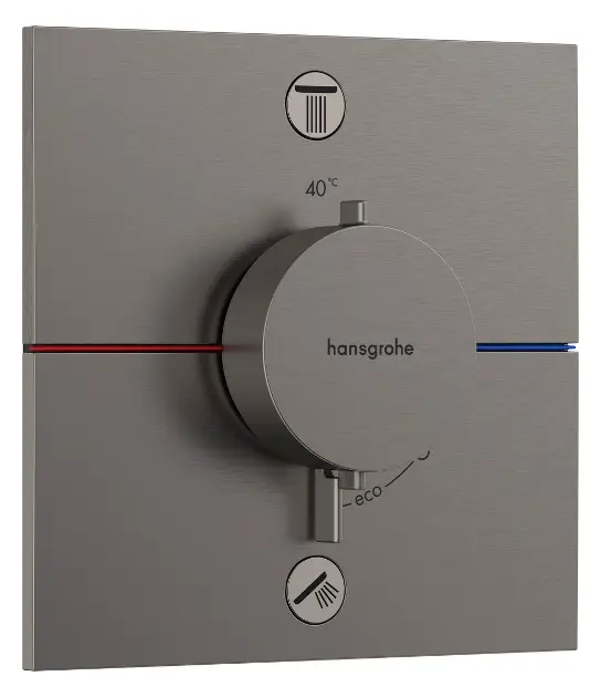 Hansgrohe ShowerSelect Comfort E - Ugrađeni termostatski miješalj, za 2 uređaja, brušen crni krom 15578340