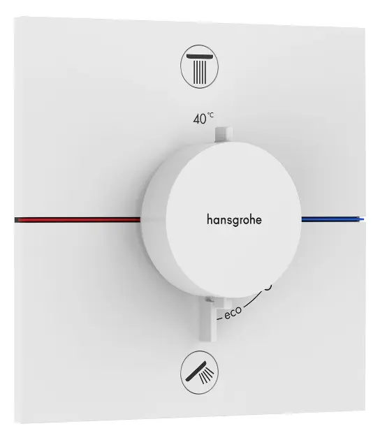 Hansgrohe ShowerSelect Comfort E - Ugrađeni termostatski miješalj, za 2 uređaja, mat bijela 15578700
