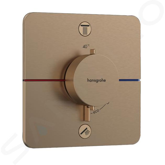 Hansgrohe ShowerSelect Comfort - Grifo termostático empotrado para 2 aparatos, bronce cepillado 15583140