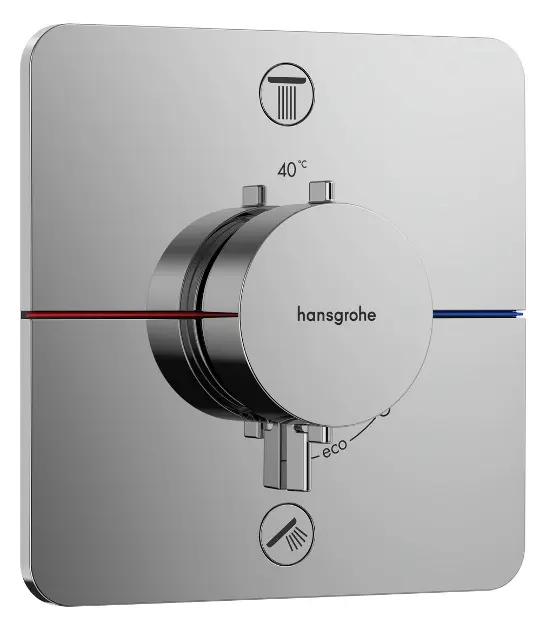 Hansgrohe ShowerSelect Comfort Q - Ugrađeni termostatski miješalj, za 2 uređaja, krom 15586000
